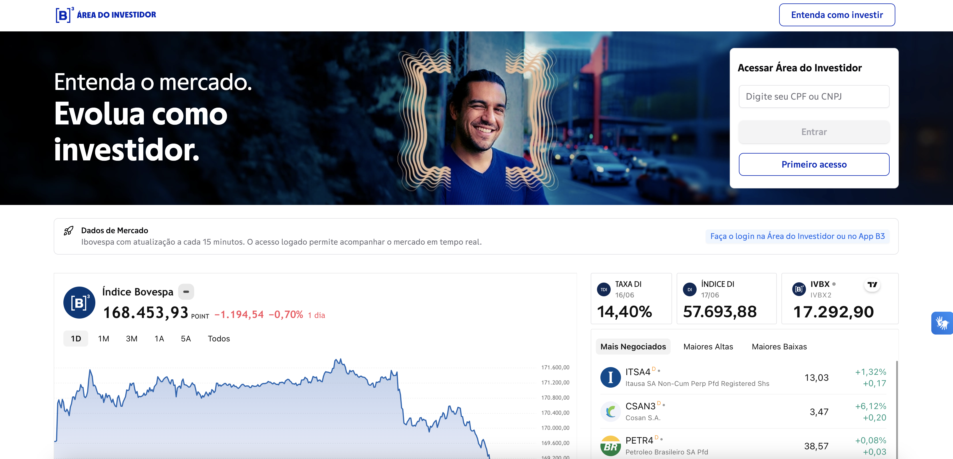 Hub PF &mdash; nova home do investidor B3